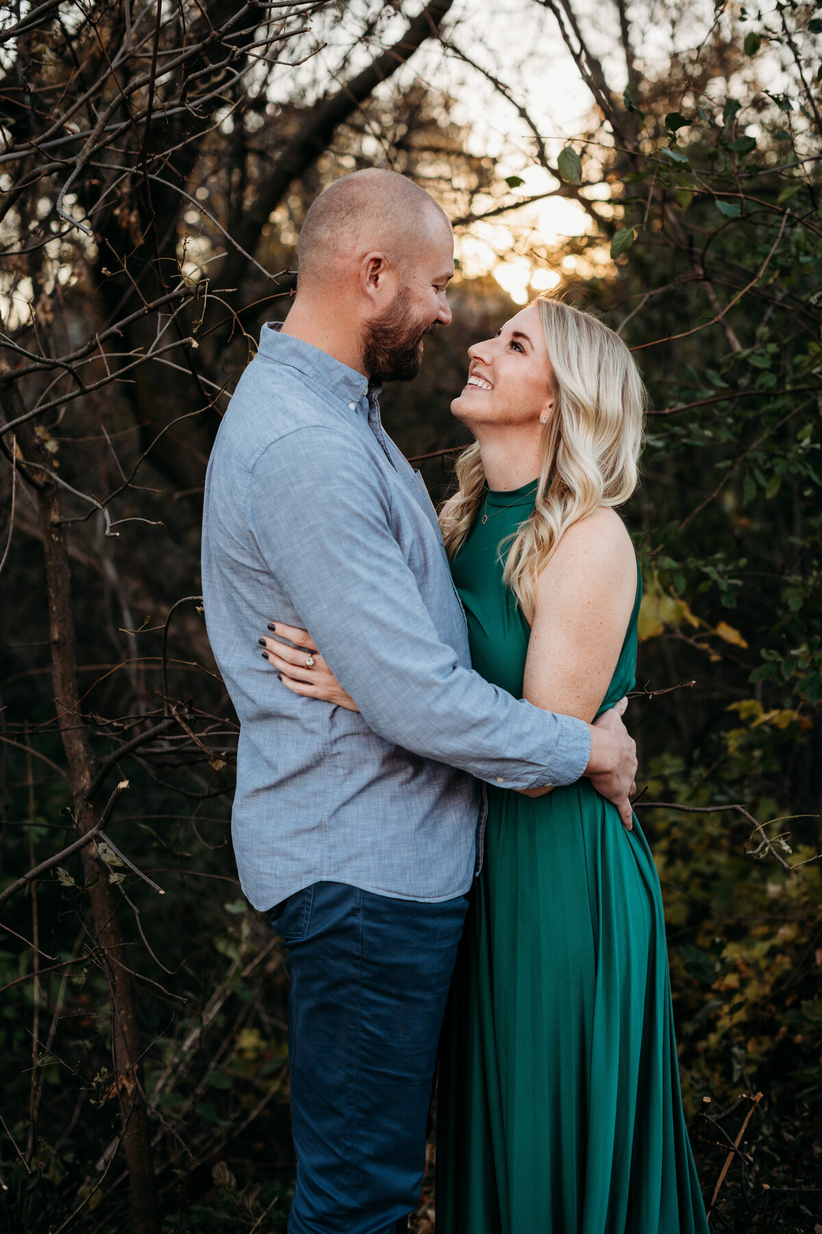 Man and woman embracing one another