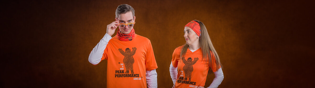 Flyers tshirt at professional photo session and example of what not to wear