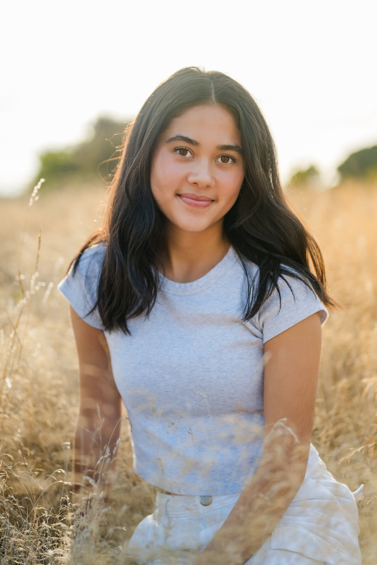 tall dry grass open field senior picture