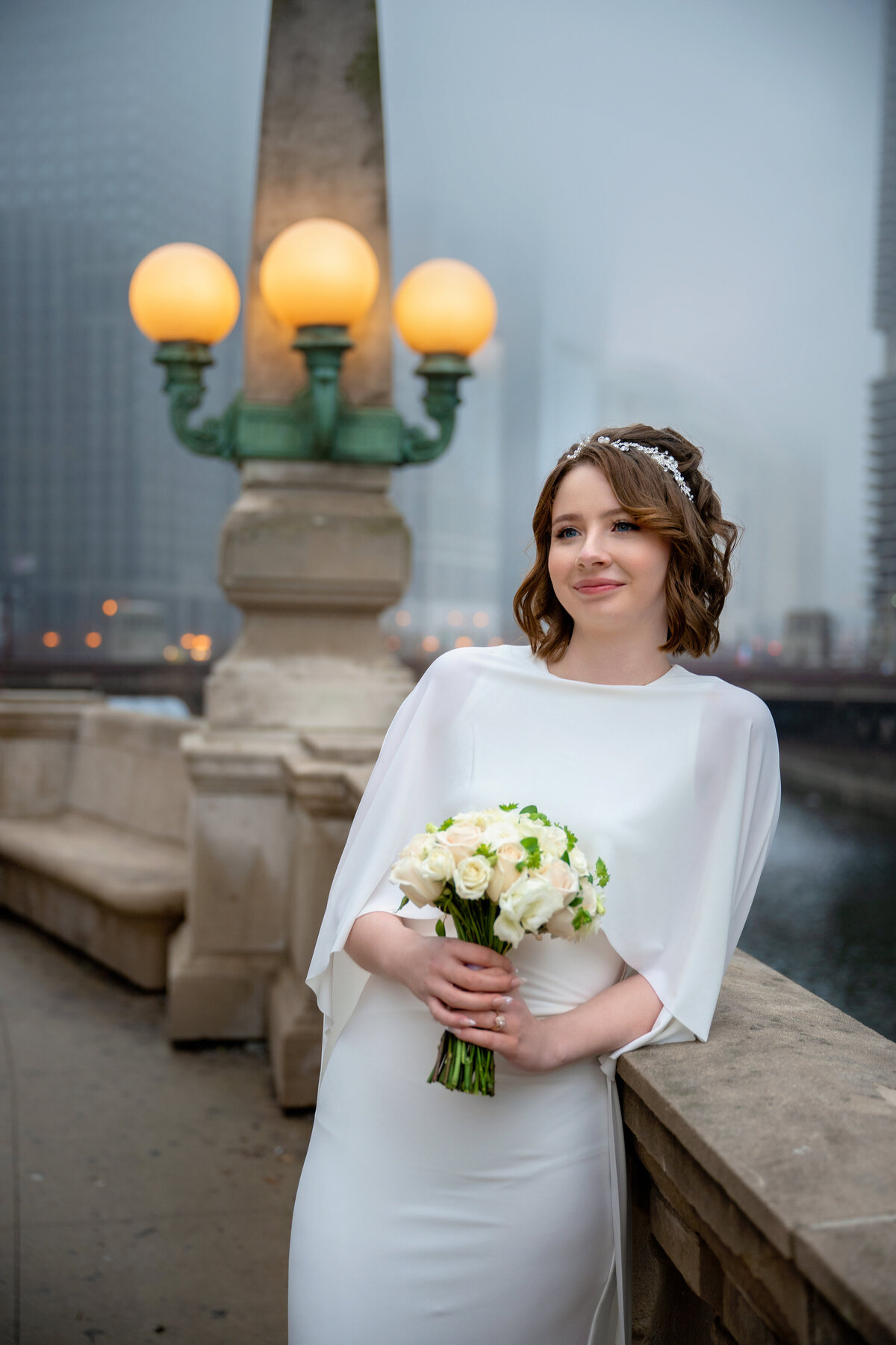 Chicago winter bride