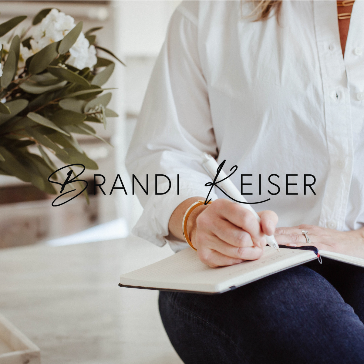 Sans serif logo design for Brandi Keiser with script B and K letters