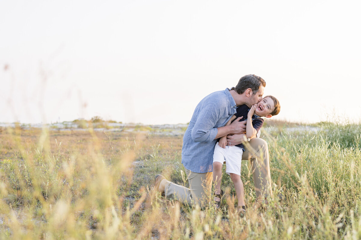Dad-and-son-on-the-sand-key-beach