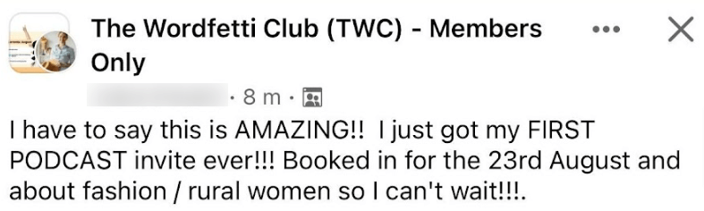 testimonial-visibilitychallenge-twc-jules-powell-firstpodcastinvite-2024-blurred