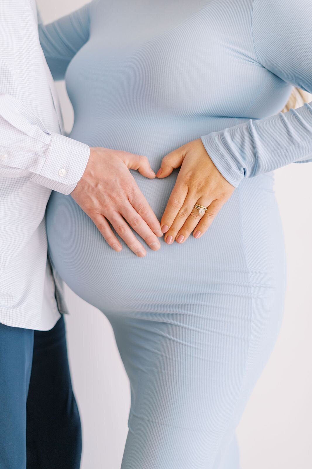 indoor maternity photoshoot at Dallas photography studio