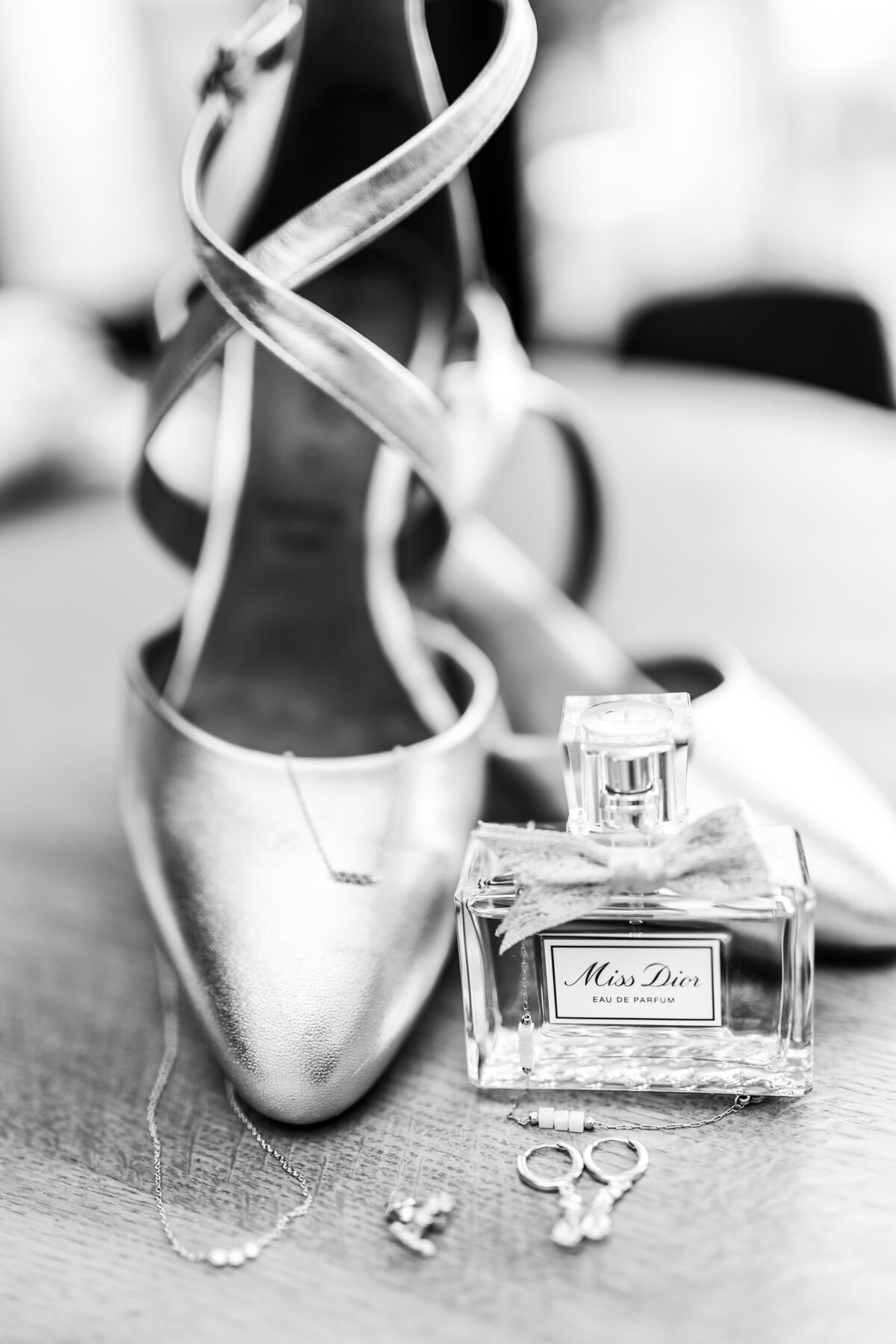 Sophisticated couple embracing in an opulent wedding venue
