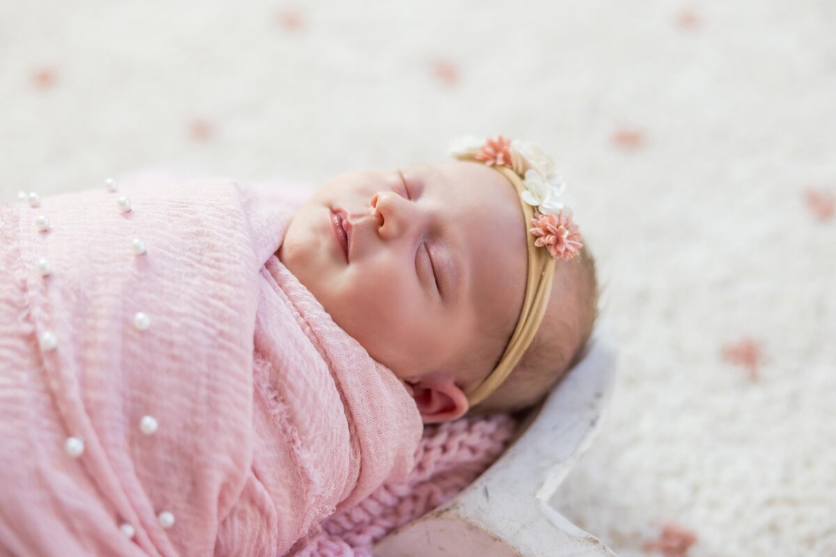 boston area lifestyle newborn baby girl photo session