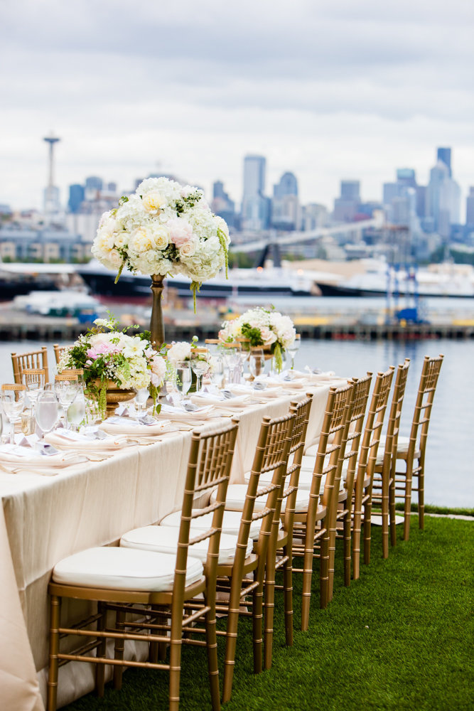 Stunning outdoor wedding reception at Admirals House designed by Flora Nova Design.
