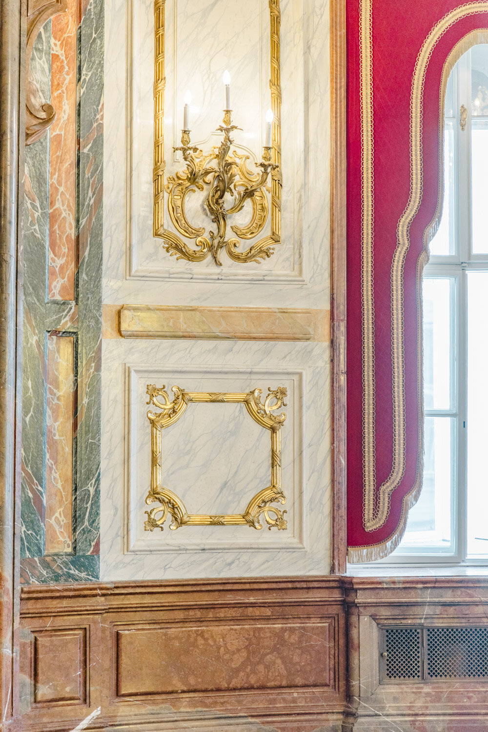 Wall details of palace Daun kinsky in Vienna captured by ECLAT Destination Weddings 