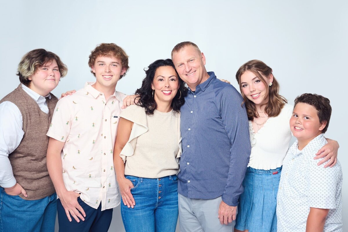 Happy Family Portrait With Smiling Members in Casual Attire-39
