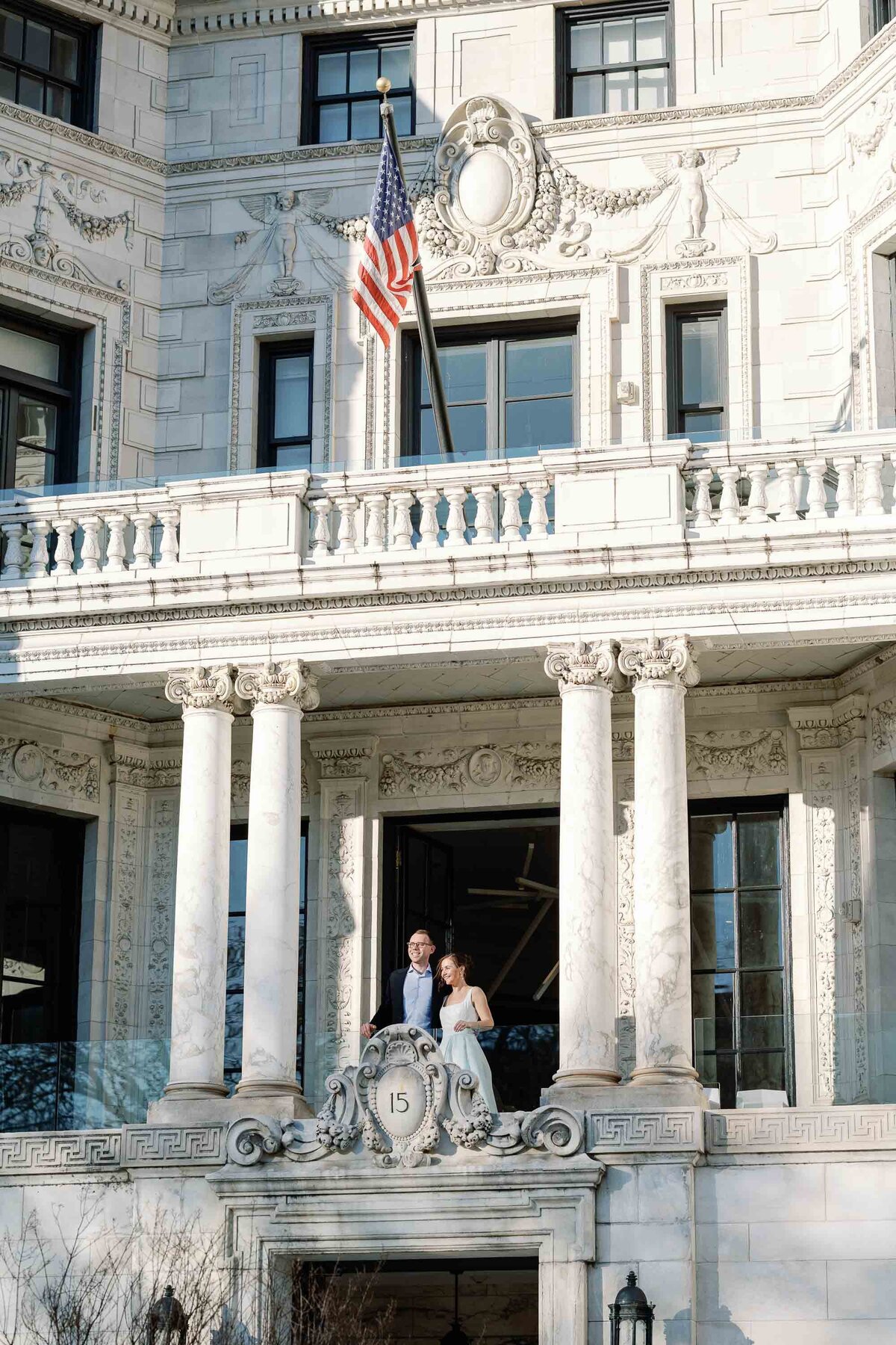 bride and groom at Washington DC wedding at patterson mansion overlook dupont circle