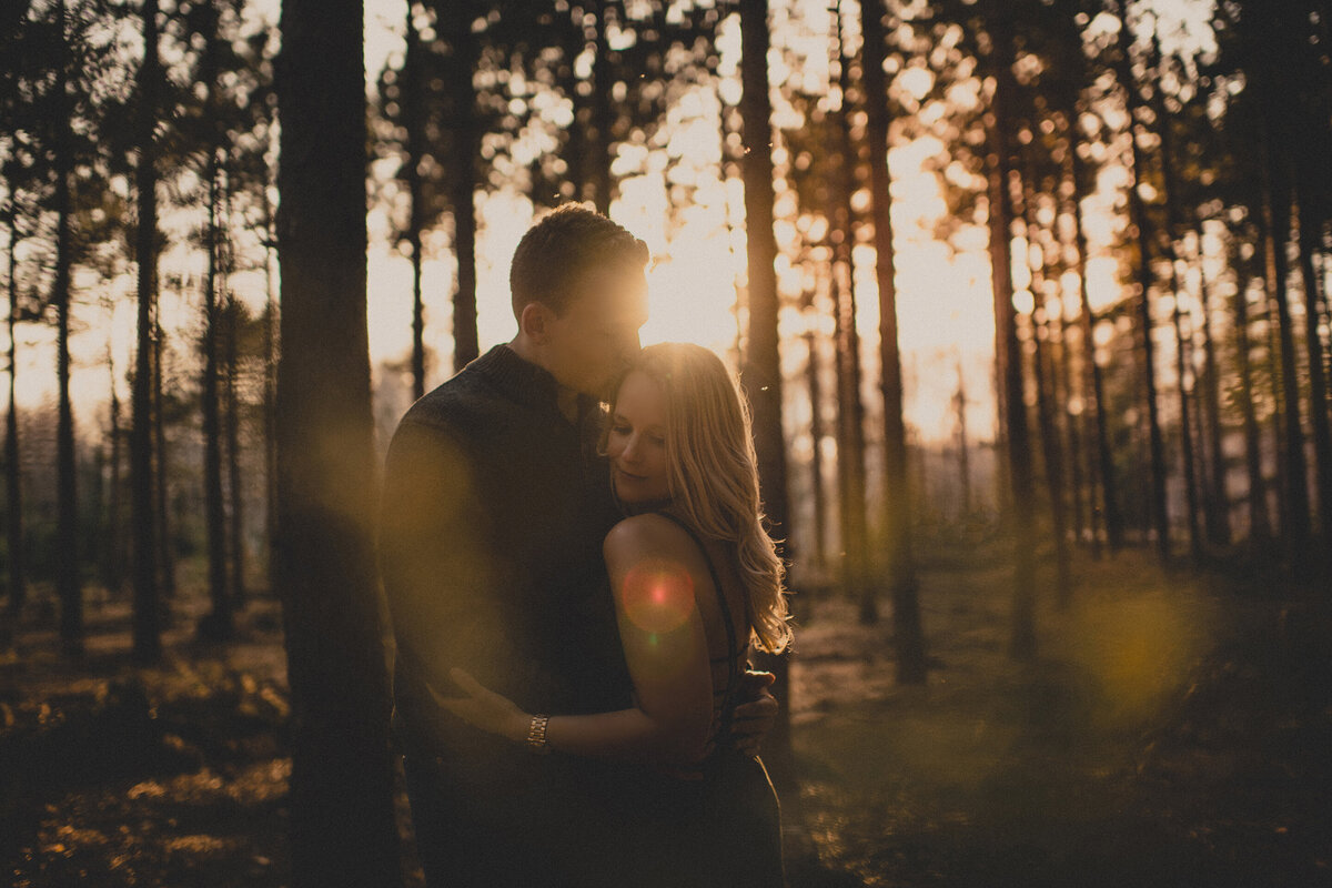 Intimate Forest Sunset engagement session