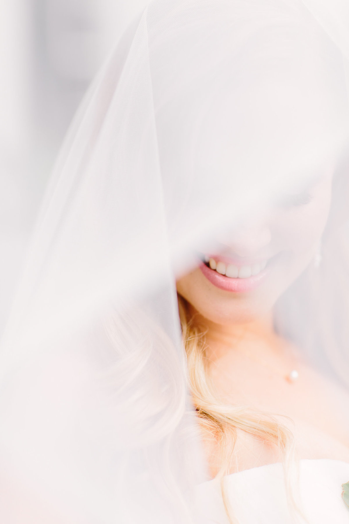 bride close up with her veil