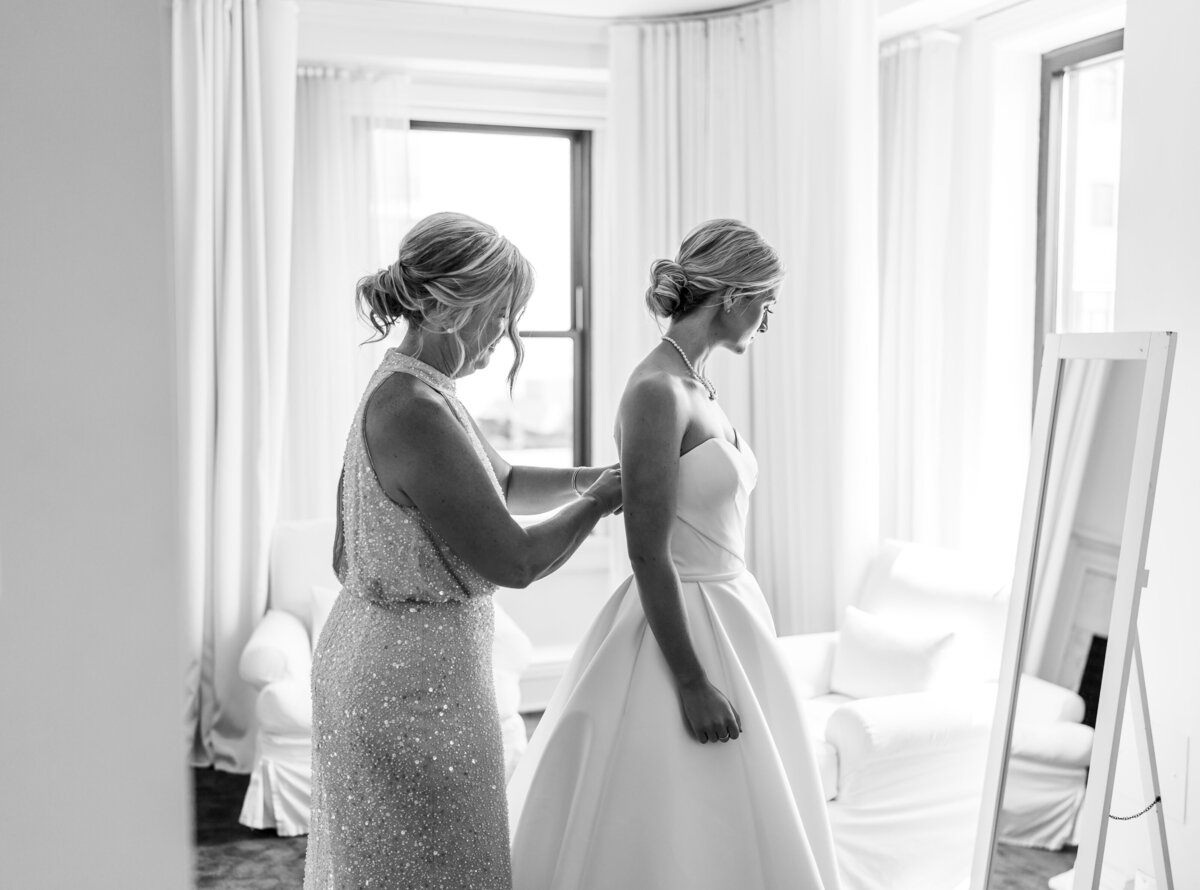 Bride and Mother Getting Ready