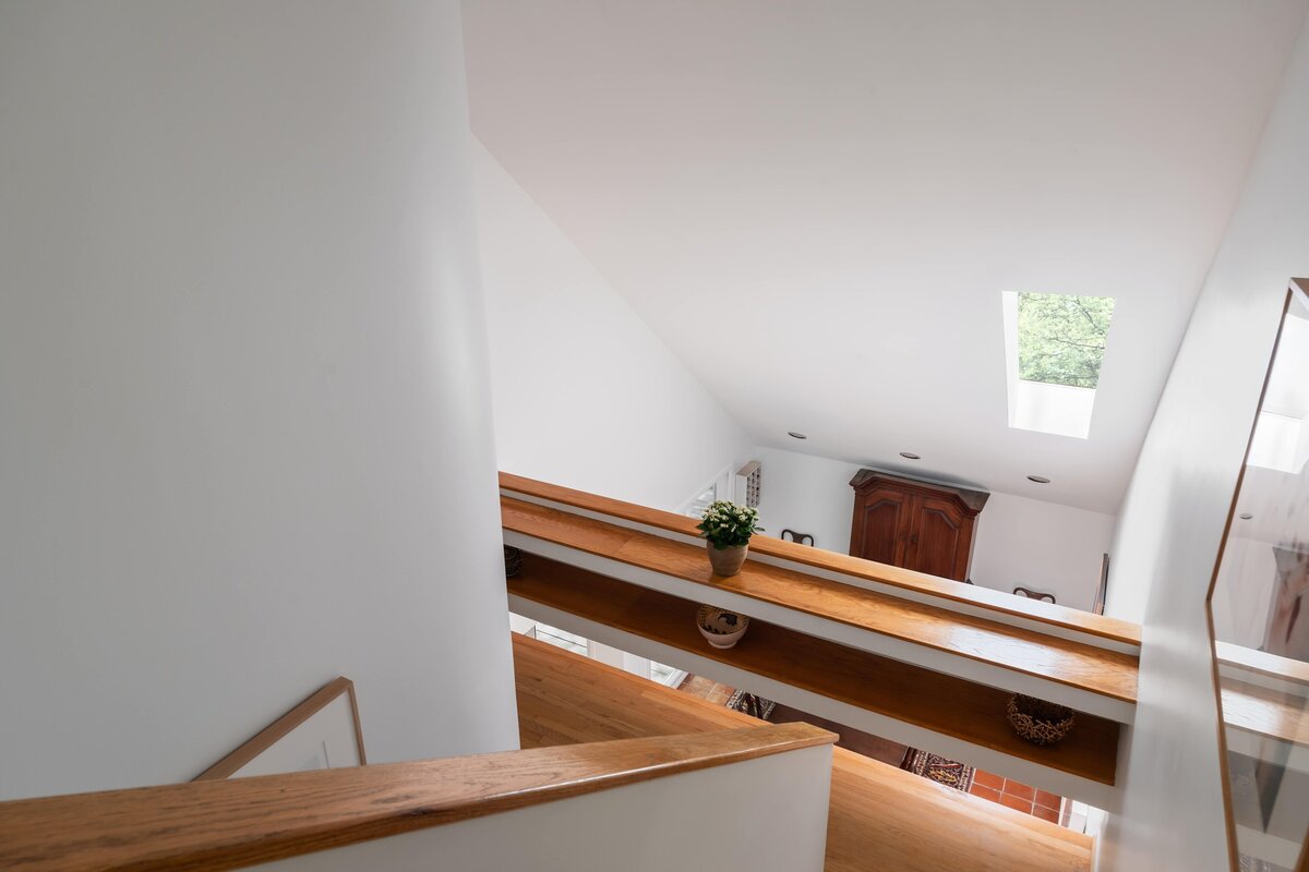 Midcentury stairs curved landing