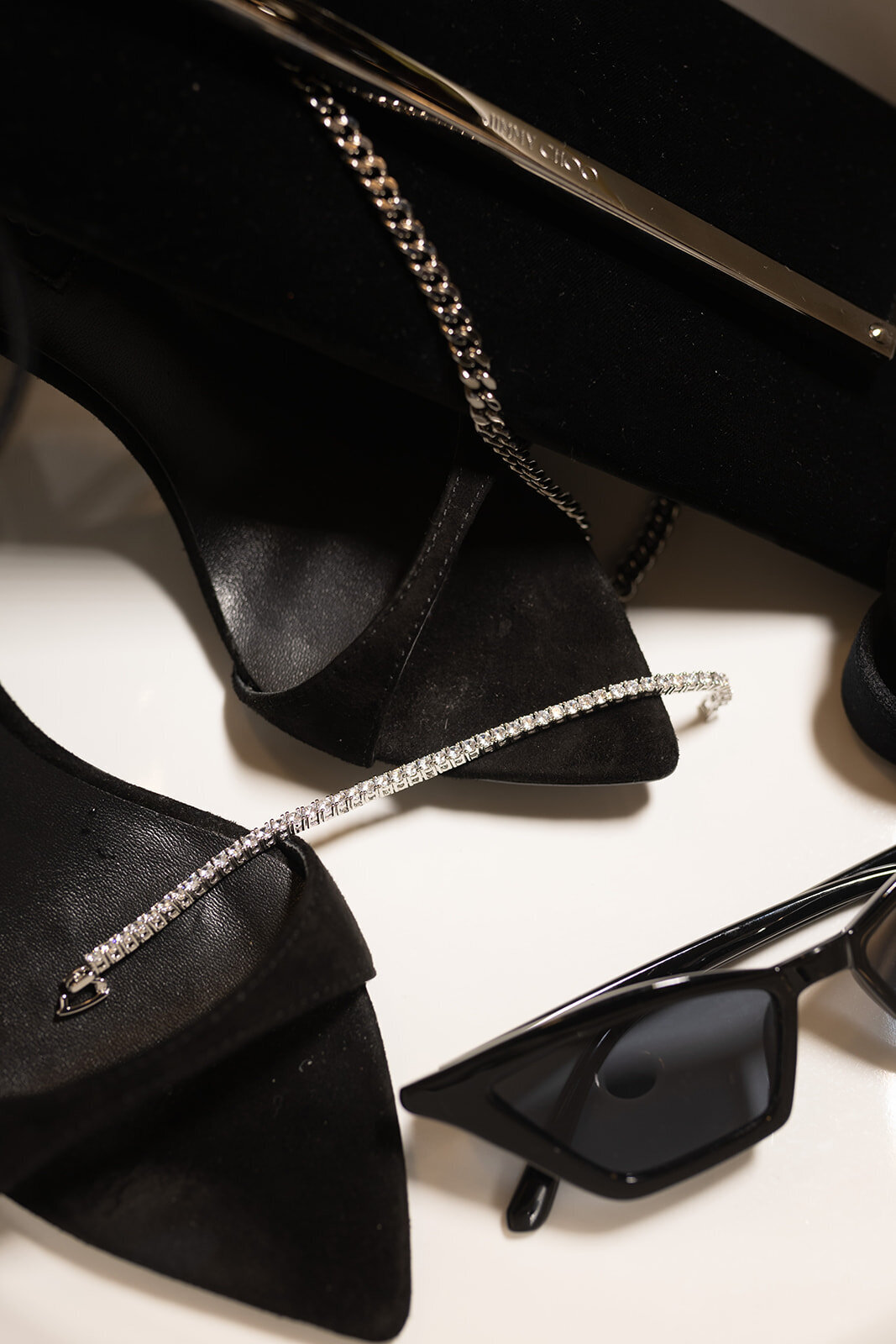 ysl heels and tennis bracelet diamonds