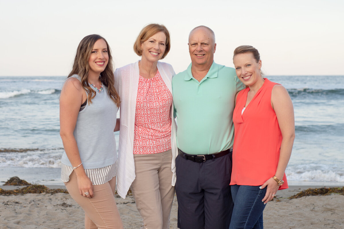 Family portrait on Short Sands beach in York Maine