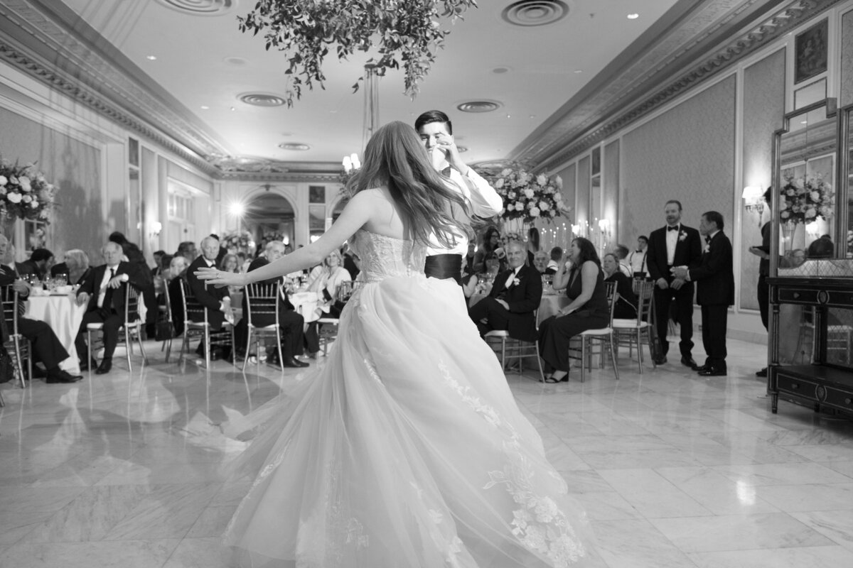 bride and groom dancing at The Broadmoor Resort in Colorado Springs, Colorado