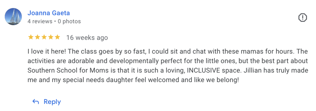 Google testimonial