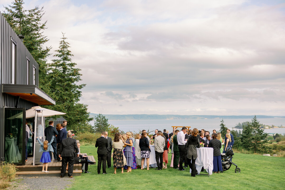 Saltwater Farm San Juan Island Wedding, cocktail hour