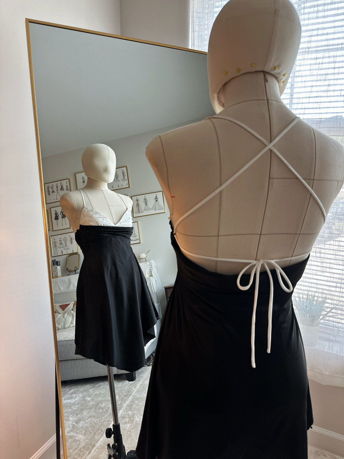 Handcrafted slip dress featuring delicate lace and beaded accents
