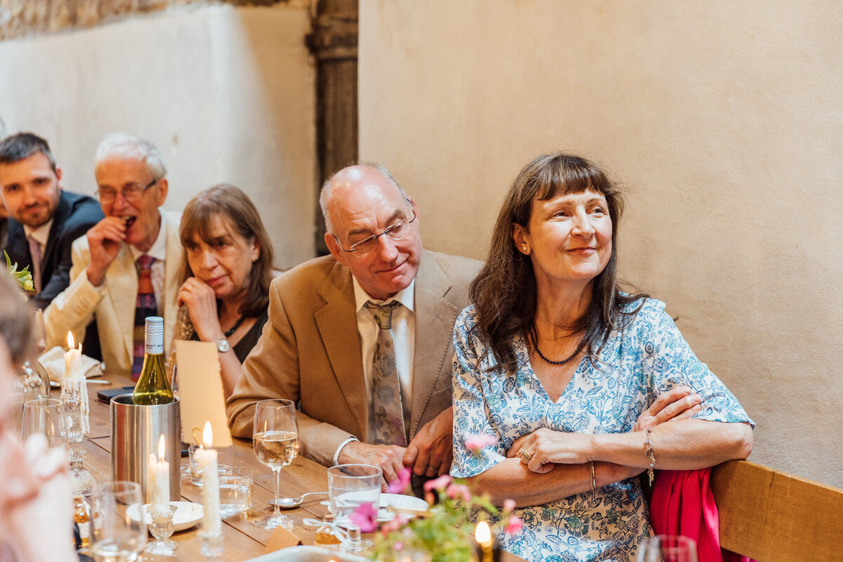 Guests during speeches at The Free Company wedding