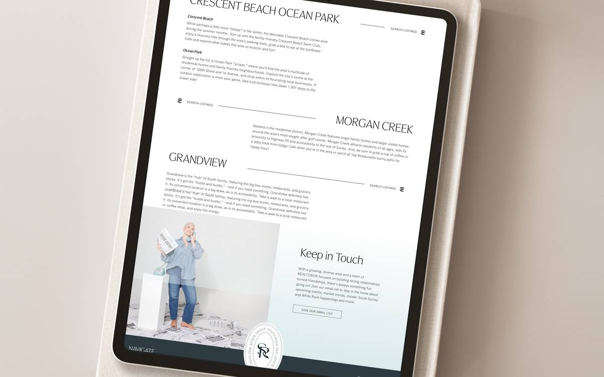 Showit IDX website for SouthRockLife