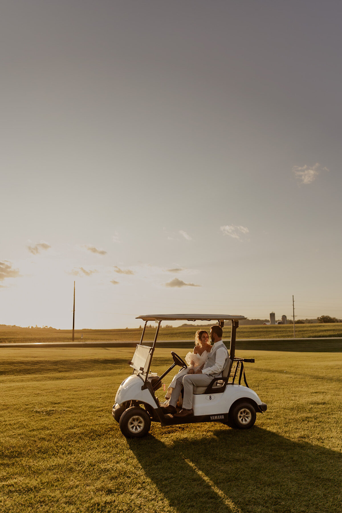 Golf Course Wedding Photos at Sunset in Minneosta 