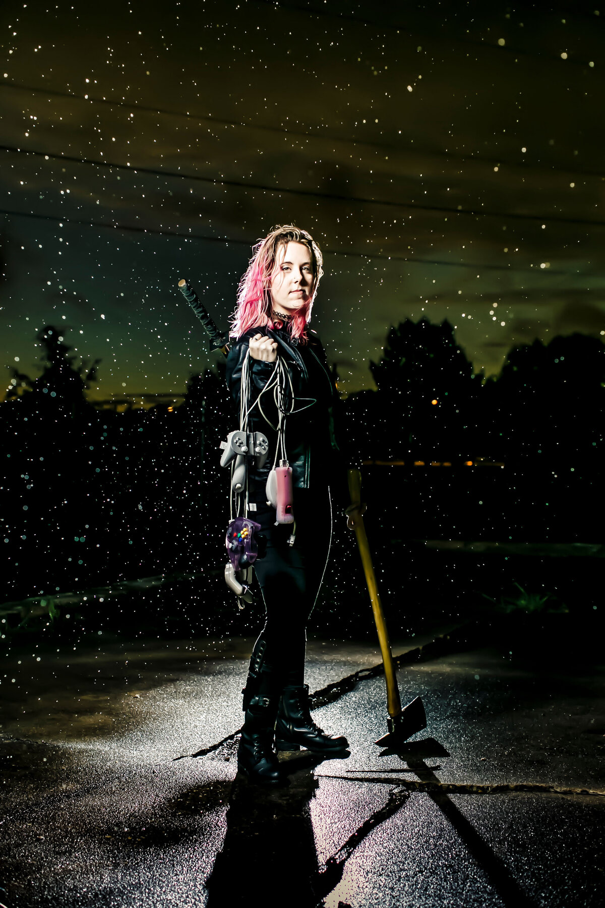 Video-Gammer-Anime-Female-Fighter-Character-Park-Circle-North-Charleston-Editorial-Portrait