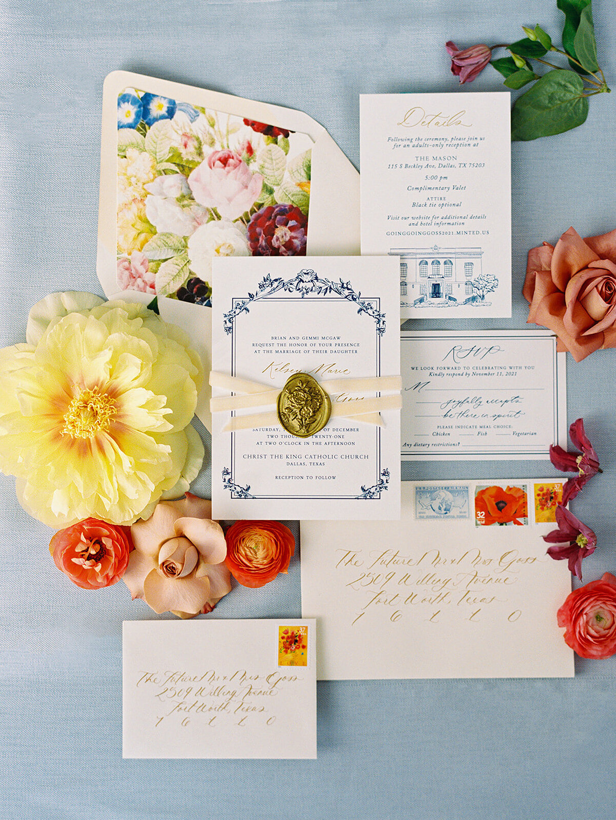 kc cloud events mason dallas wedding planner invitation
