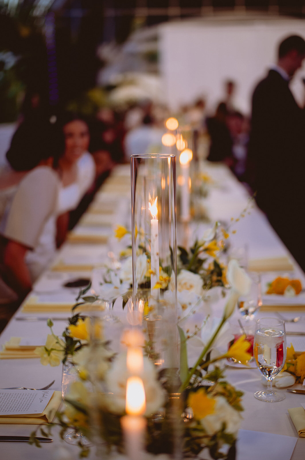 romantic ambiance yellow gold tones candles