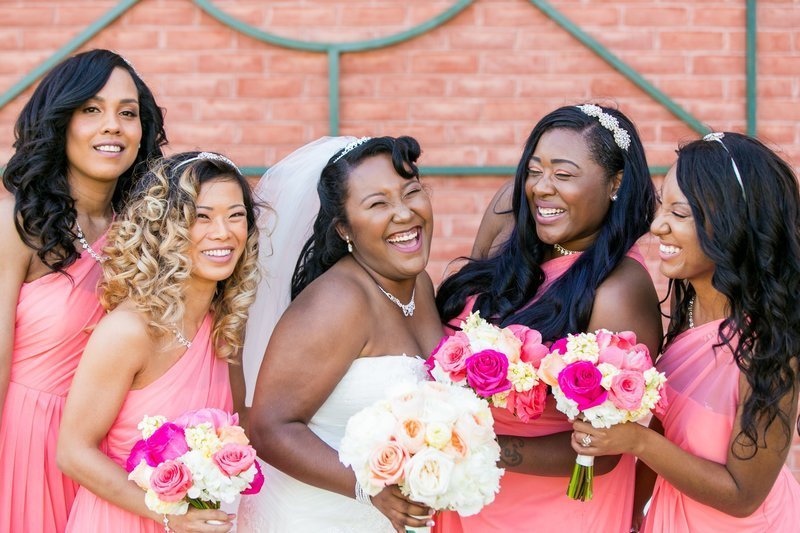 Baltimore Bridesmaids in Pink Dresses - Waters Edge Events Center