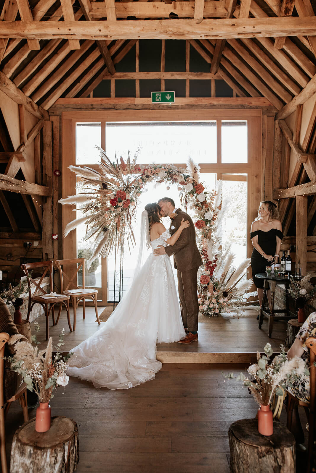 Sarah and Sam Wedding Arch at aisle. Nataly J PhotographyJPG