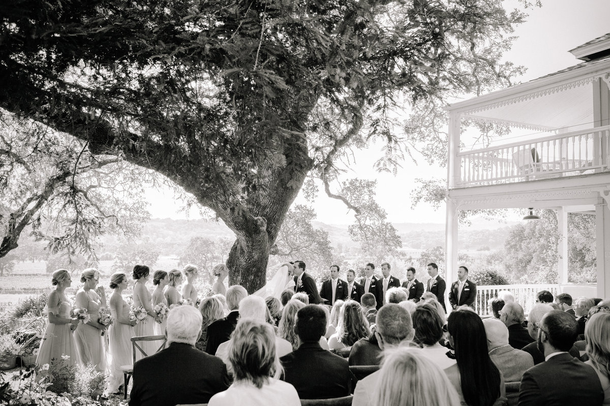 Outdoor ceremony at a wedding at Beltane Ranch in Sonoma.