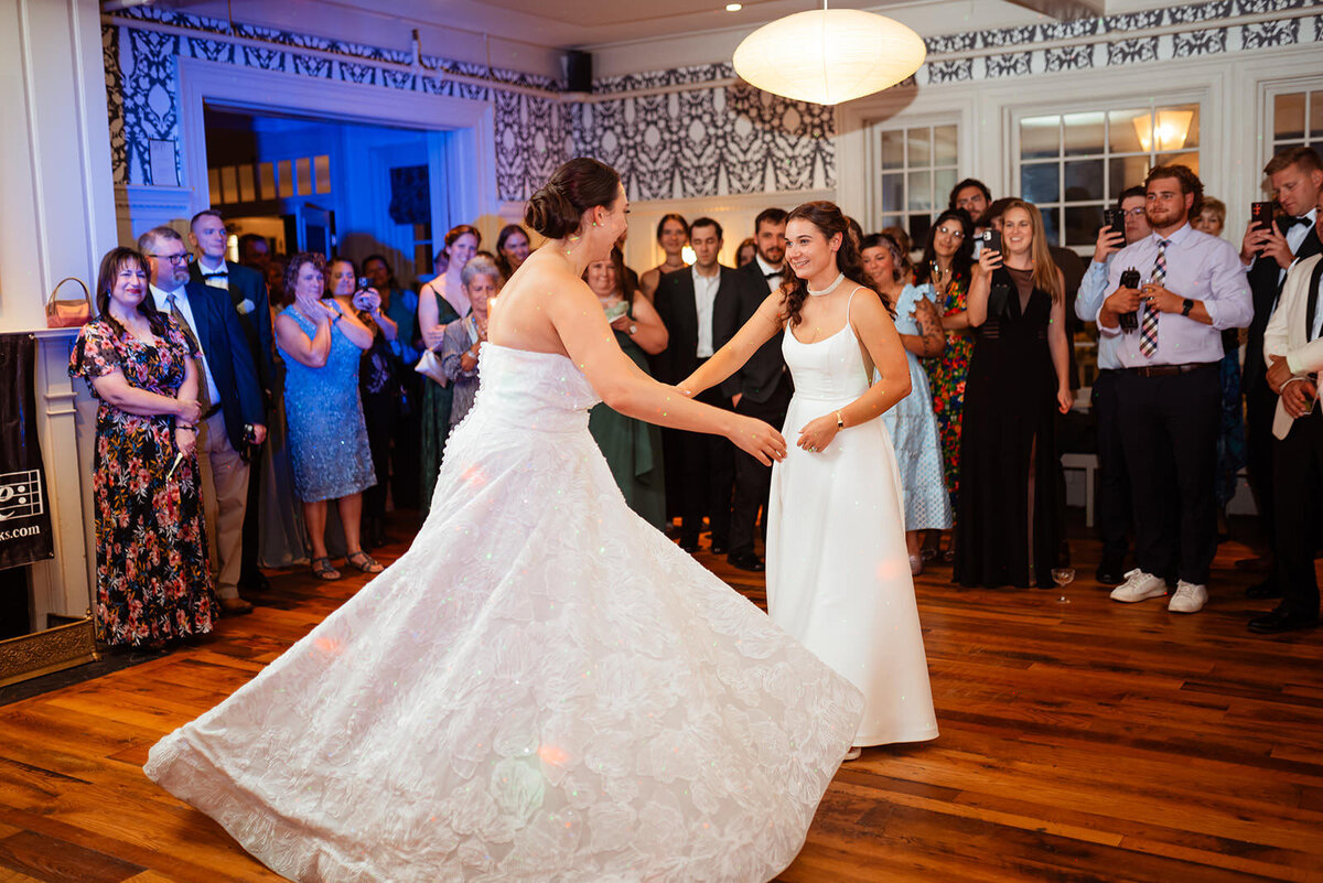 Brides dancing on the dance floor