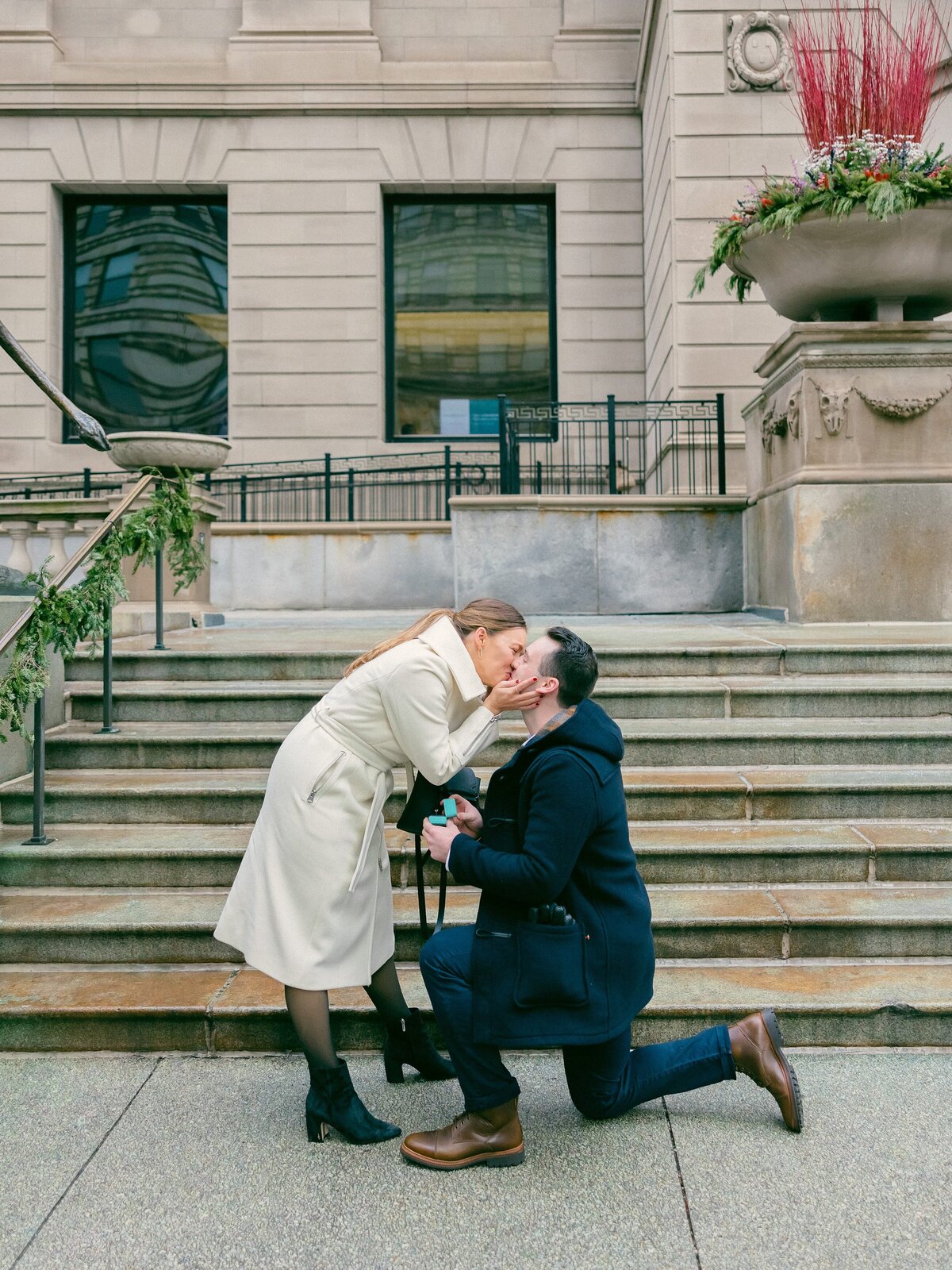 nate & marisa's art institute chicago holiday proposal-14