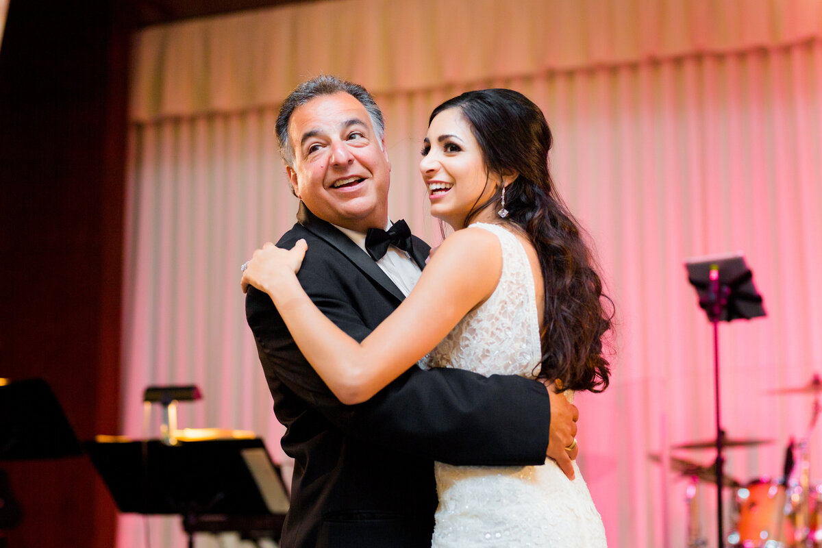 father daughter dance during wedding reception at nemacolin resort