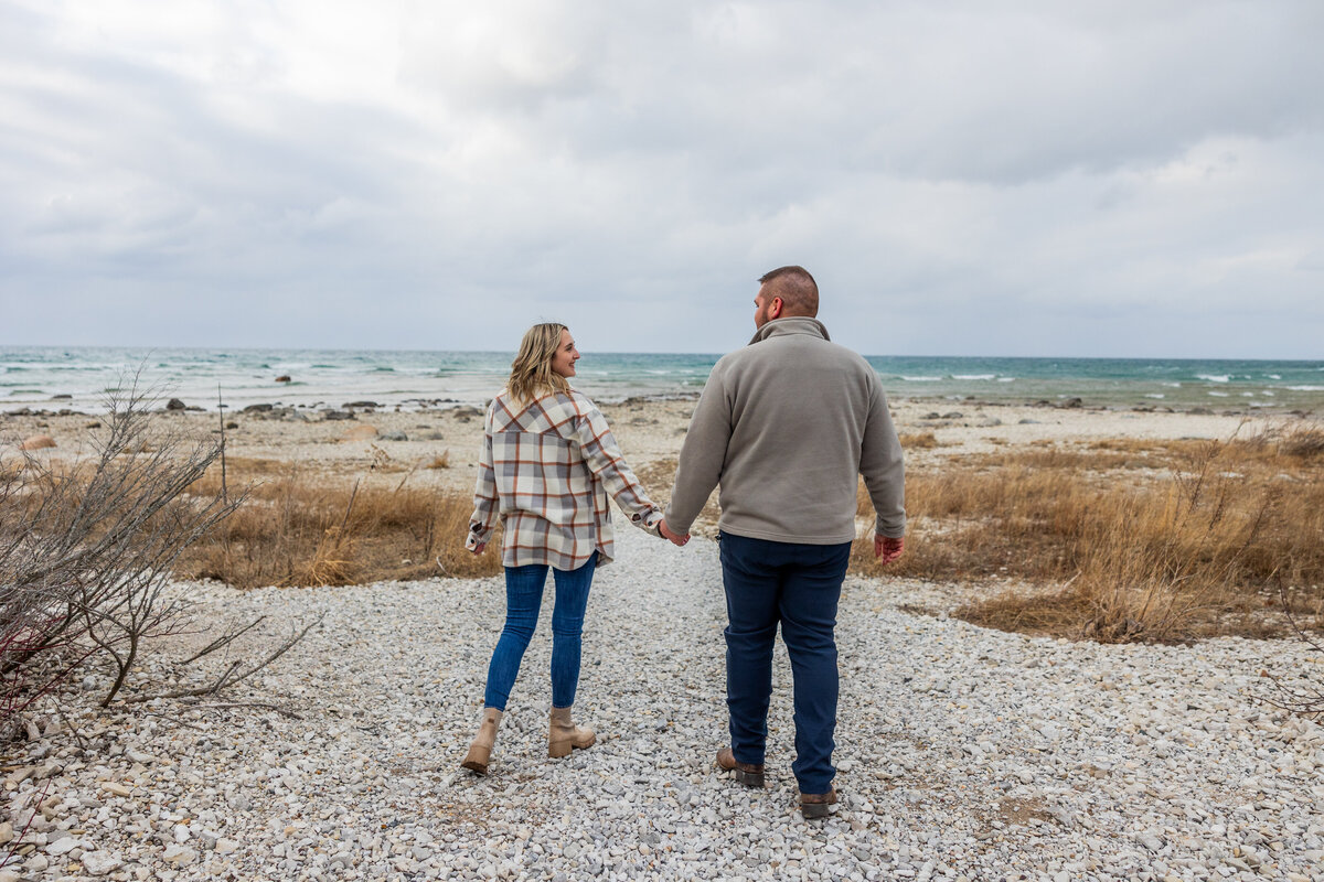 03-27-24 Austin and Kaylan Proposal Grand Traverse Lighthouse by Madi Taylor Photo-90