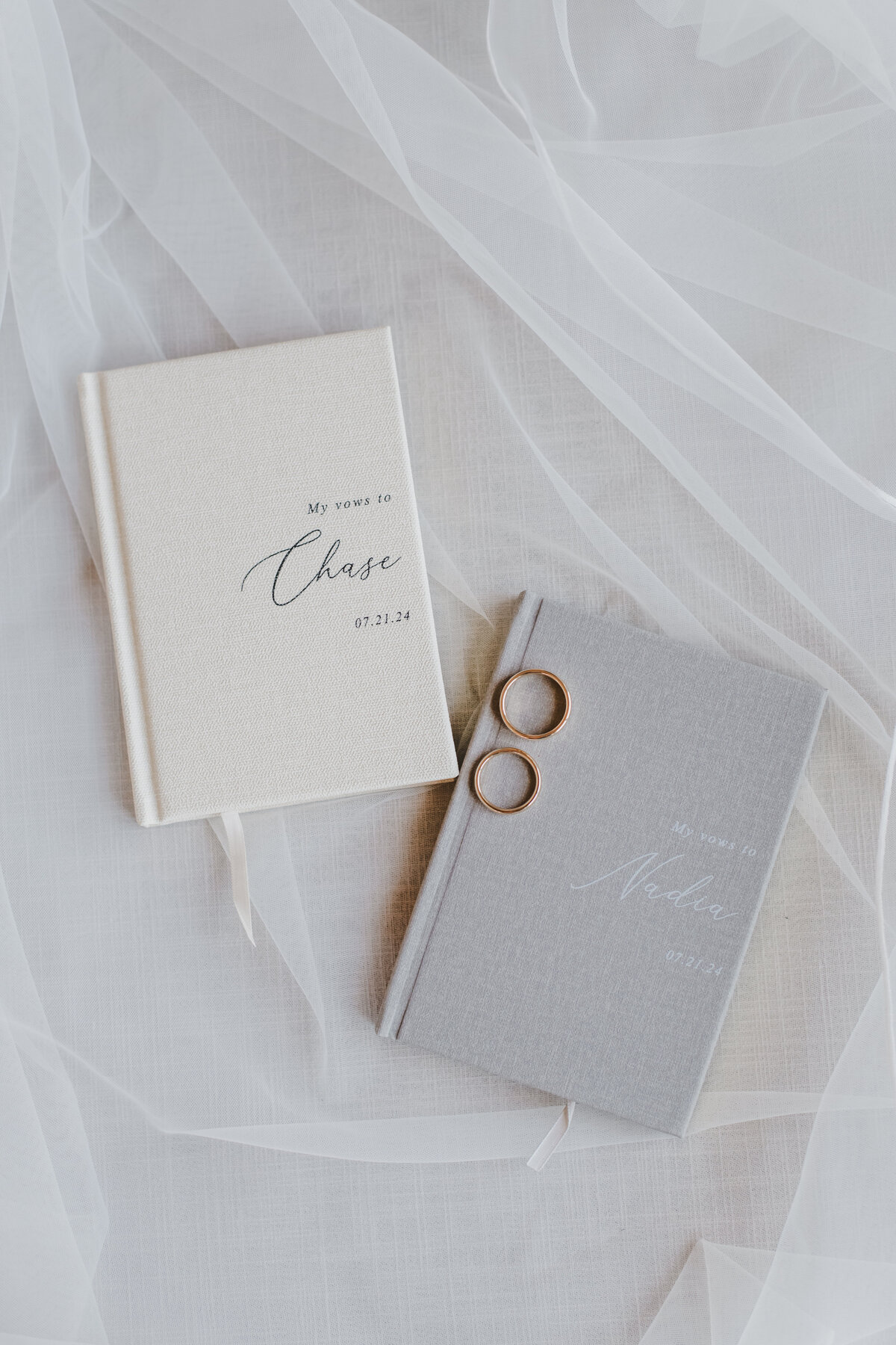 Vow Books and wedding rings 
