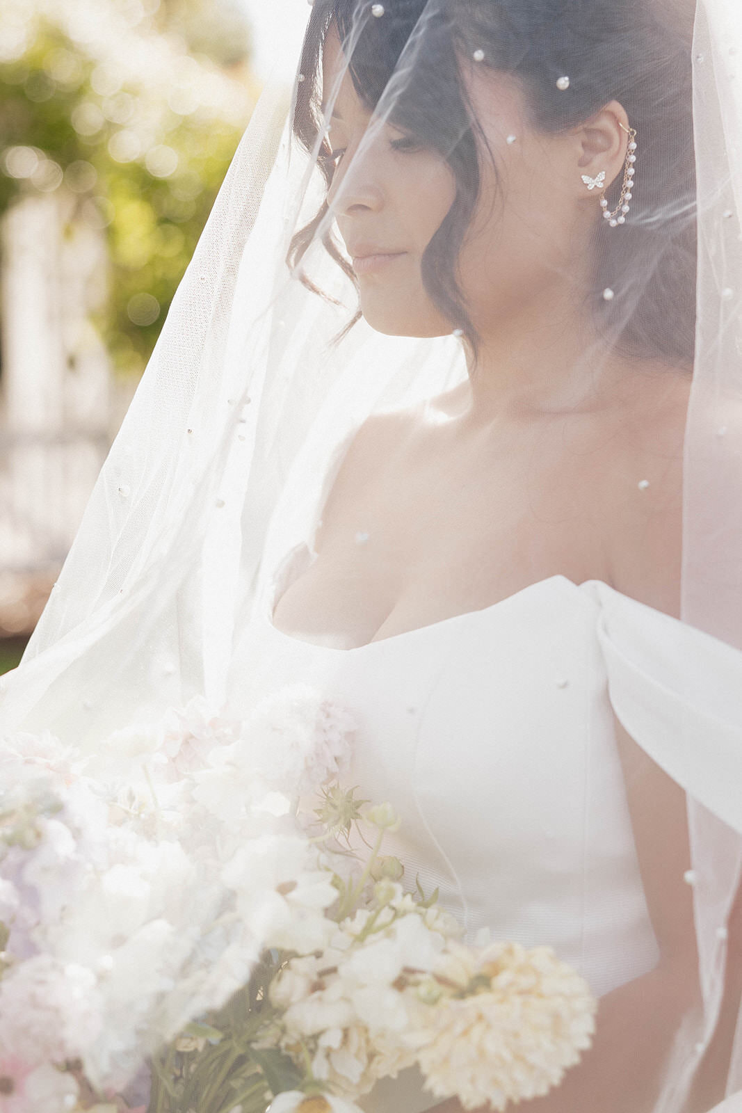 Bride under her veil