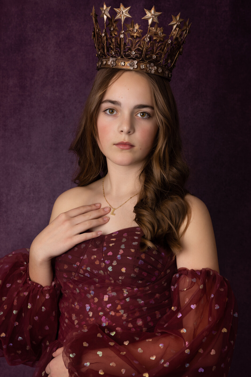 girl-wearing-heart-dress-in-studio-arlington