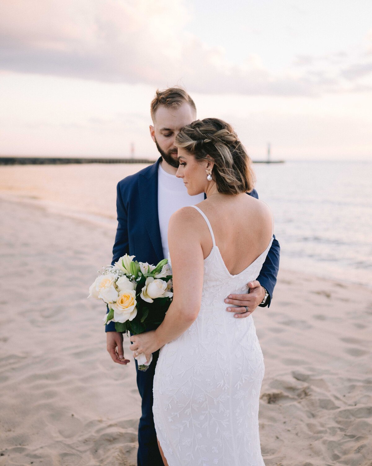 Saugatuck Beach Elopment Couples Photo