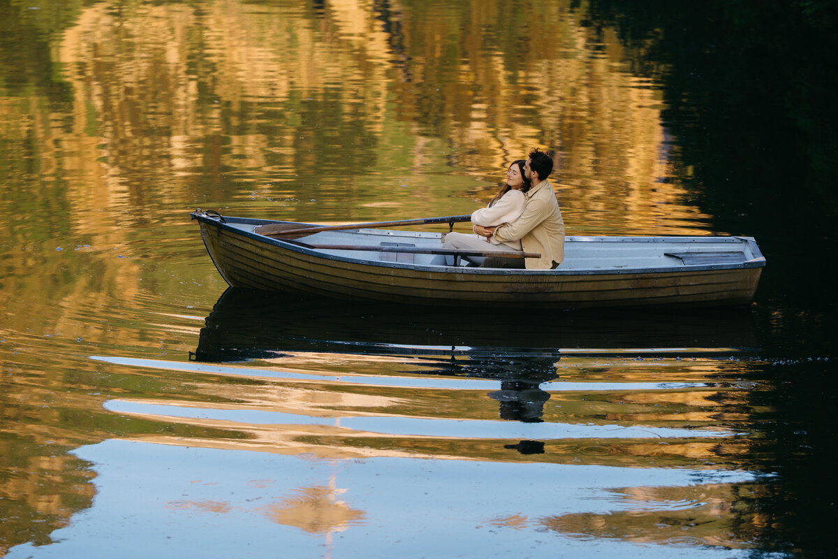 Eloping couple at Seealpsee at sunrise