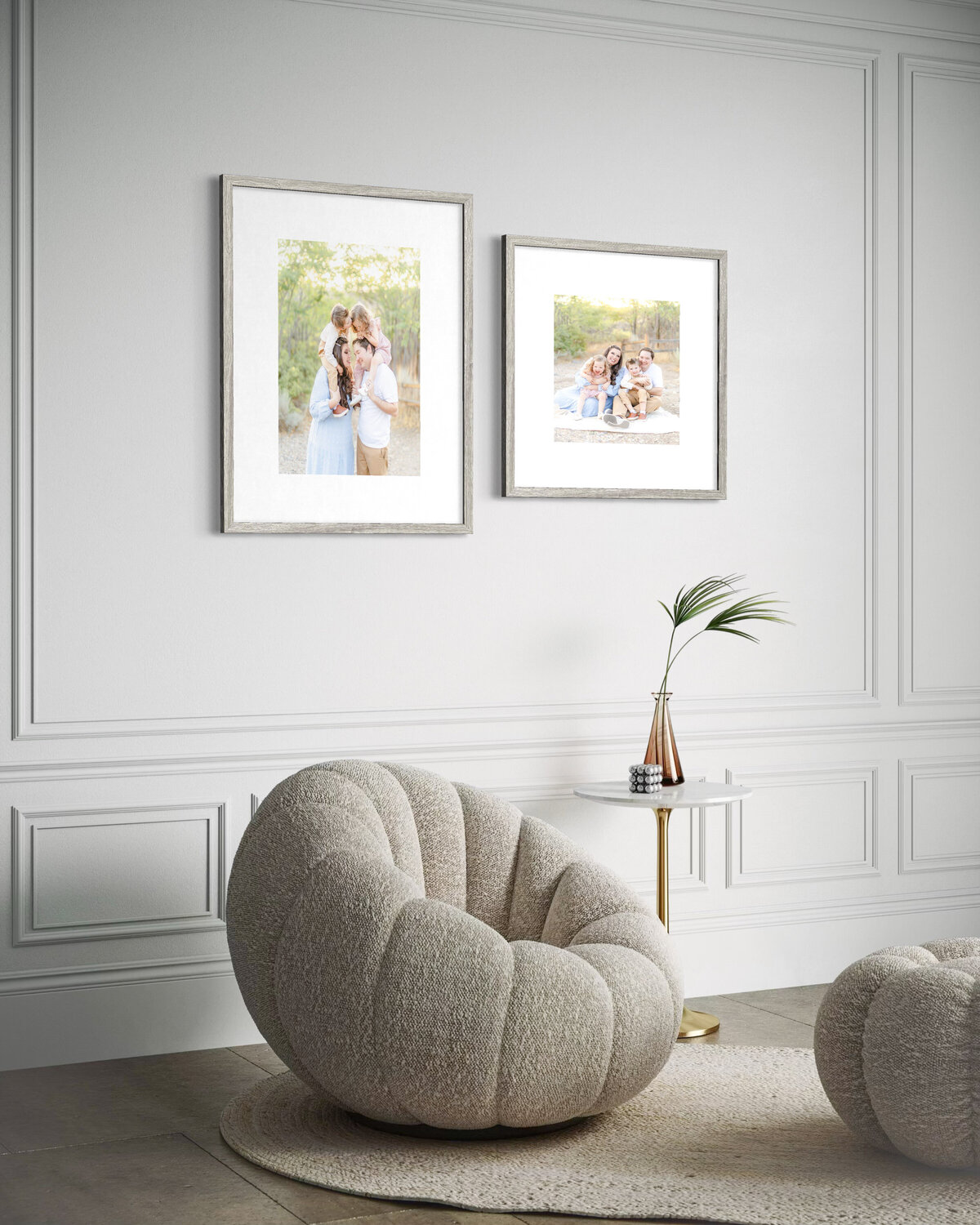 Provo Utah photographer hanging artwork on the wall with custom artwork design and full service photography.