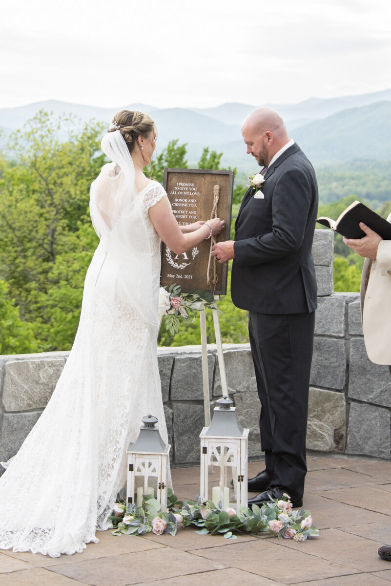 Wedding ceremony at Something Blue wedding venue
