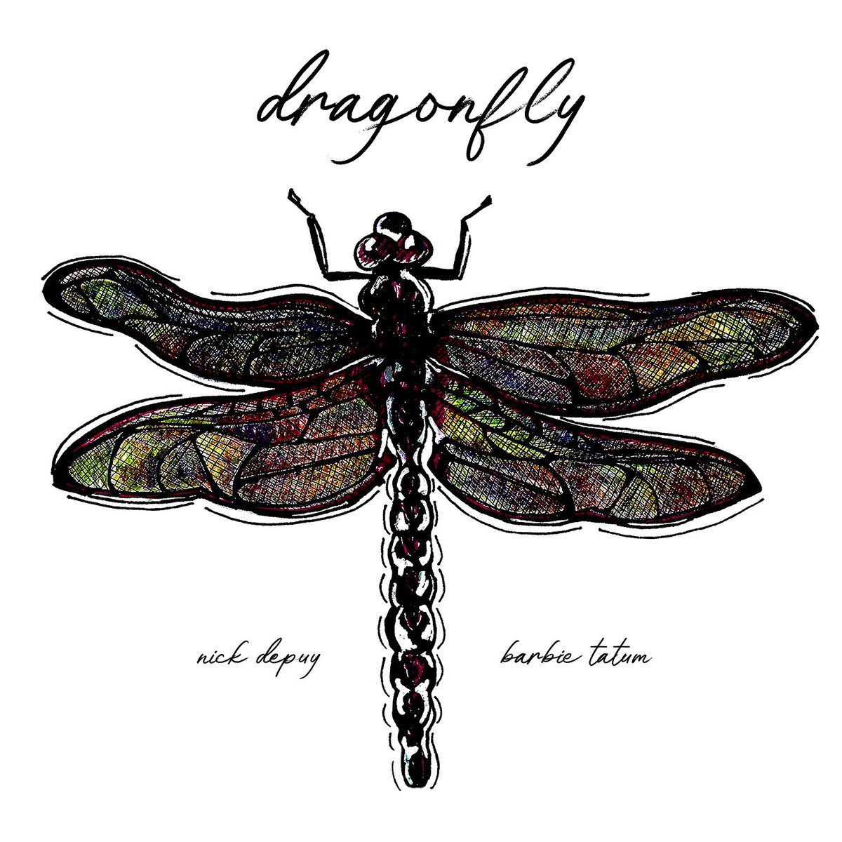 music cover art with dragonfly drawing