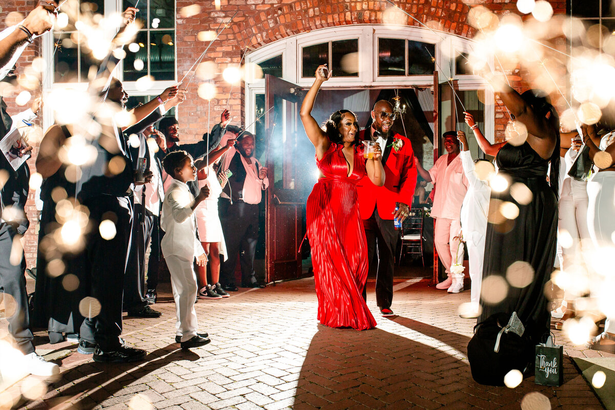Black couple exiting their reception at 701 Whaley