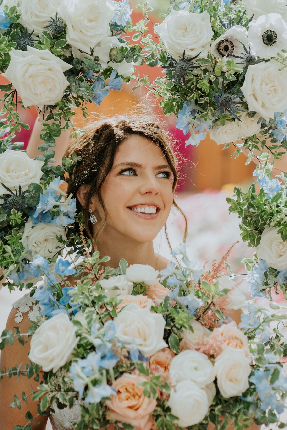 bride with flowers