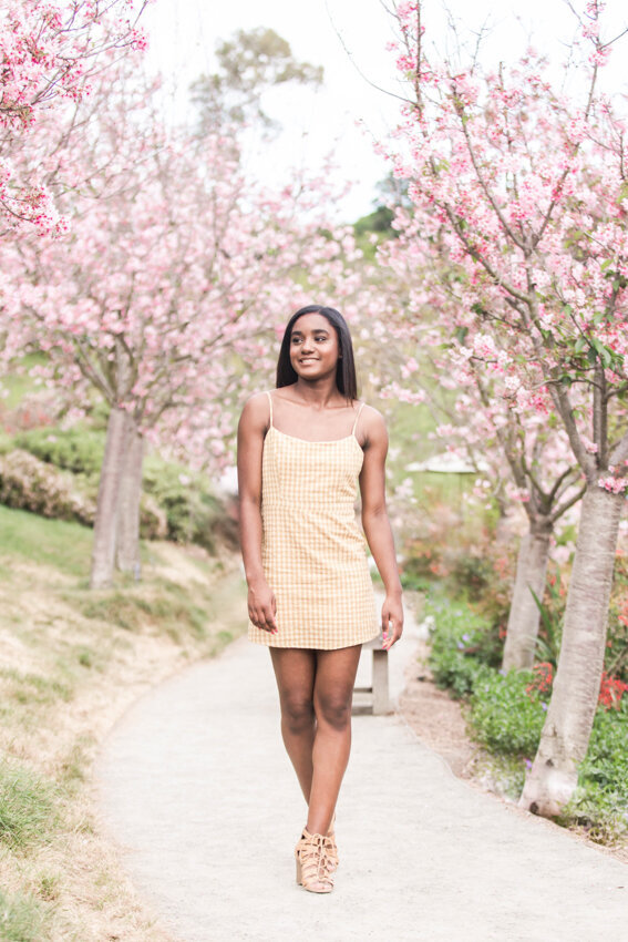 Senior girl walking through Japanese Friendship Garden San Diego
