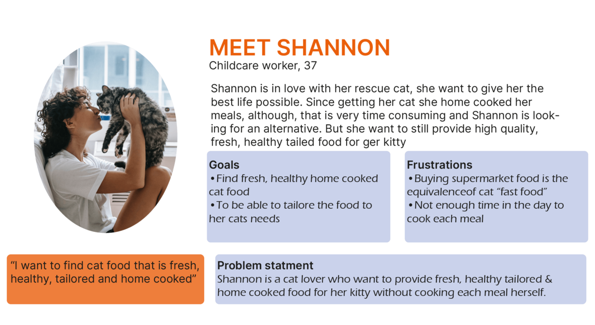 Personas of cat owners seeking subscription-based food delivery
