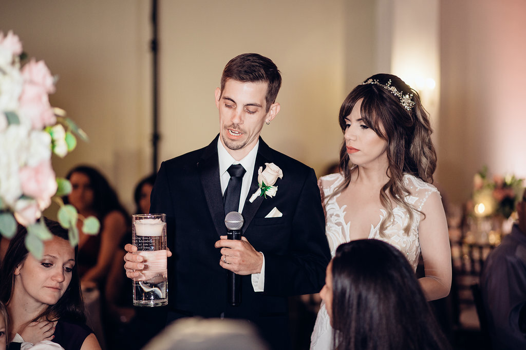 Wedding Photograph Of Bride And  Groom Staring At The Glass Los Angeles